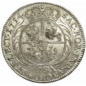 Germany, Saxony, Friedrich August II, 18 groschen 1754, Leipzig