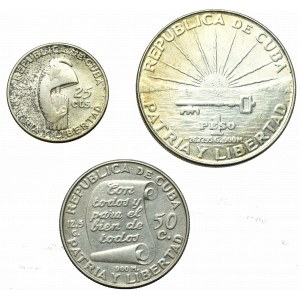 Cuba, lot of silver coins