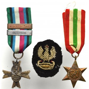 PSZnZ, Cross of Deed set with Monte Cassino Ancona hardware, Italy Star and eagle