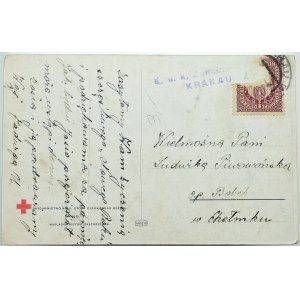 Austria-Hungary, Patriotic postcard with a picture of a Lancer - feldpost Krakow