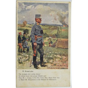 Galicia, Patriotic postcard with a painting by Kossak