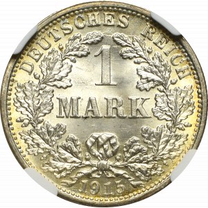 Německo, 1 marka 1915 F, Stuttgart - NGC MS66