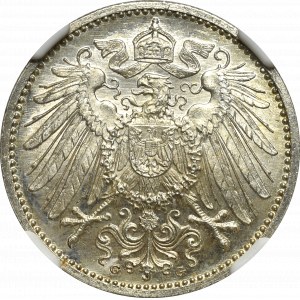 Německo, 1 marka 1915 G, Karlsruhe - NGC MS67