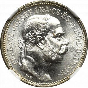 Maďarsko, 1 koruna 1915 - NGC MS66