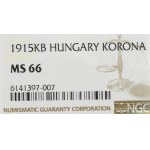 Hungary, 1 corona 1915 - NGC MS66