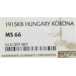 Węgry, 1 korona 1915 - NGC MS66