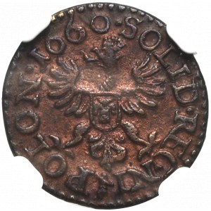 Jan II Kazimír, korunový šilink 1660 - NGC UNC Podrobnosti