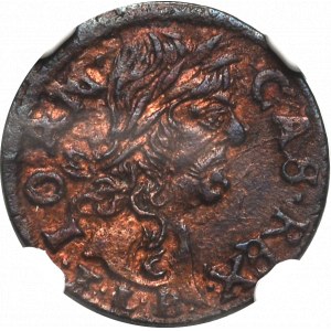 Ján II Kazimír, korunový šiling 1663, Ujazdów - NGC UNC Podrobnosti