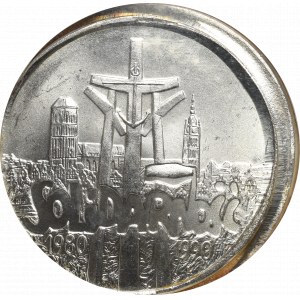 III Rzeczpospolita, 100000 złotych 1990 Solidarność - Destrukt NGC MS66
