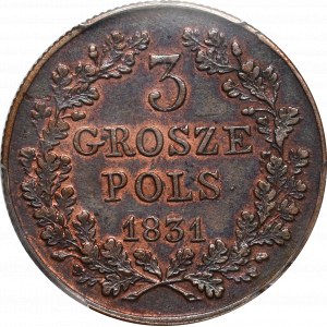 Listopadové povstání, 3 haléře 1831 - orlí tlapy rovné PCGS AU Podrobnosti