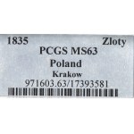 Free City of Krakow, 1 zloty 1835, Vienna - PCGS MS63