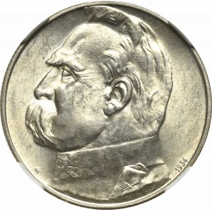 II Rzeczpospolita, 5 złotych 1934 Orzeł Strzelecki - NGC MS62