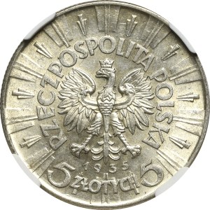 II Rzeczpospolita, 5 zl. Pilsudski 1935 - NGC MS61