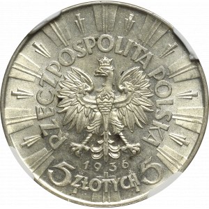 Druhá polská republika, 5 zlotých 1936 Piłsudski - NGC MS62