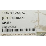 Druhá poľská republika, 5 zlotých 1936 Piłsudski - NGC MS62