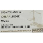 II Republic of Poland, 5 zloty 1936 Pilsudski - NGC MS63