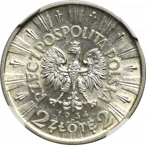 II Republic of Poland, 2 zloty 1934 Pilsudski - NGC MS61