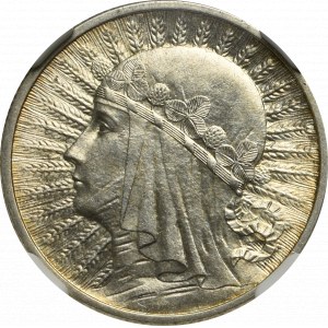 II Rzeczpospolita, 2 Złote 1932, Głowa kobiety - NGC AU58