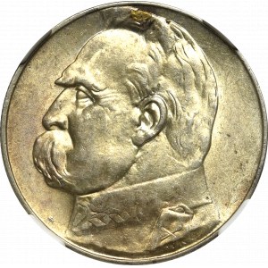 II Rzeczpospolita, 5 złotych 1938 Piłsudski - NGC MS61