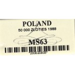 People's Republic of Poland, 50,000 zloty 1988 Pilsudski