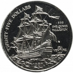 Bermuda, $25 1987 - ounce of palladium