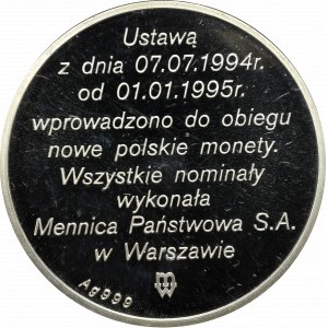 III RP, New Polish Coin Medal Zlotogrosz - silver