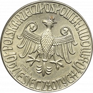 PRL, 10 złotych 1964 Kazimierz Wielki - Próba Miedzionikiel orzeł w koronie