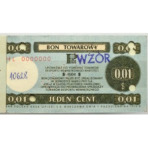 Pewex, Książeczka wzorów bonów 1979 centy