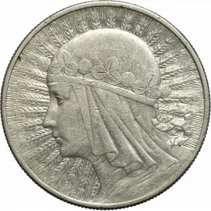 II Rzeczpospolita, 10 złotych 1932 BZM Głowa kobiety