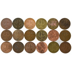 Second Republic, Set of 5 pennies 1923-39 (18 copies)