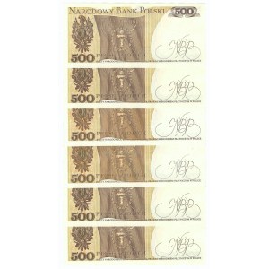 People's Republic of Poland, 500 gold 1982 - set of 6 pieces - various series