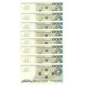 People's Republic of Poland, 1000 gold 1982 - set of 8 pieces, various series