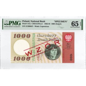 PRL, 1000 Zloty 1965 S, MODELL - PMG 65EPQ
