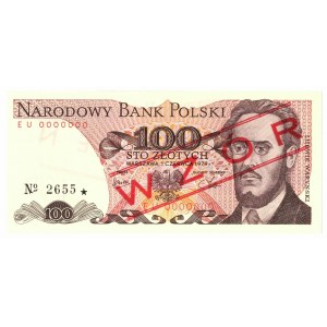 PRL, 100 złotych 1979 WZÓR, EU 0000000 No.2655