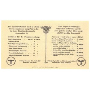 Litwa, Okupacja Niemiecka, 1 Punkt 1943, Talon na len i wełnę