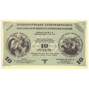 Russia, German Occupation, 10 Points 1944, Talon for flax and wool