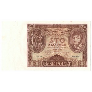 II RP, 100 złotych 1934 AX. dodatkowy znak wodny kreski