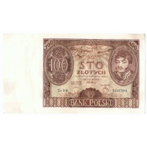 II RP, 100 złotych 1934 BM. dodatkowy znak wodny X