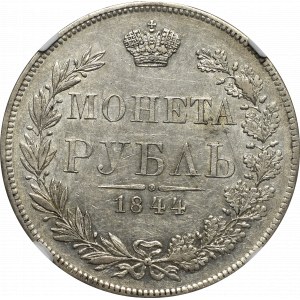 Ruské dělení, Mikuláš I., rubl 1844, Varšava - NGC AU58