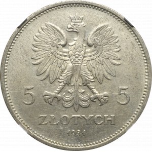 II Republic of Poland, 5 zloty 1931 Nike - NGC AU Det.