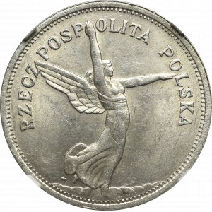 II Rzeczpospolita, 5 zlotých 1928 Nike ZZM, Varšava - NGC MS61