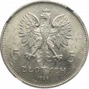 II Republic of Poland, 5 zloty 1928, Warsaw Nike - NGC MS61