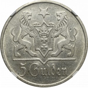 Svobodné město Gdaňsk, 5 guldenů 1923 - NGC AU58