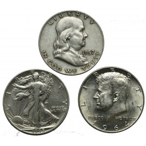 USA, set of 1/2 dollar