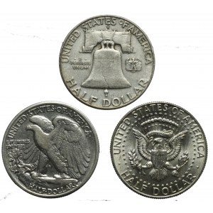 USA, set of 1/2 dollar