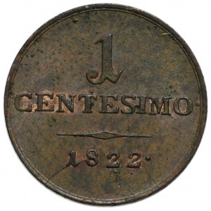 Włochy, Księstwo Lombardii i Wenecji, 1 centesimo 1822