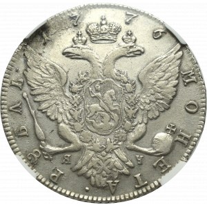 Rusko, Kateřina II, rubl 1776 ЯЧ - NGC XF Det.