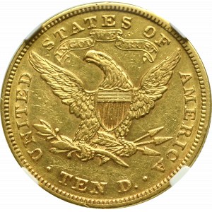 USA, 10 dolarów 1880 Filadelfia - NGC AU Det.