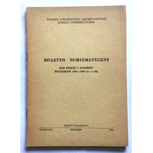 Numismatic Bulletin - Description of Things and Authors of Yearbooks 1965-1969 ( No. 1-48) - PTA KN