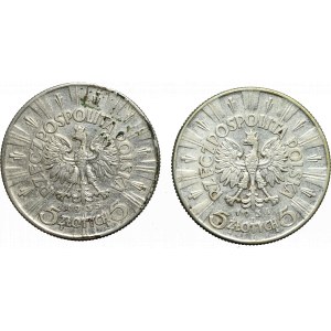 Druhá poľská republika, sada 5 zlatých 1934 a 1935 Pilsudski - 2 kópie
